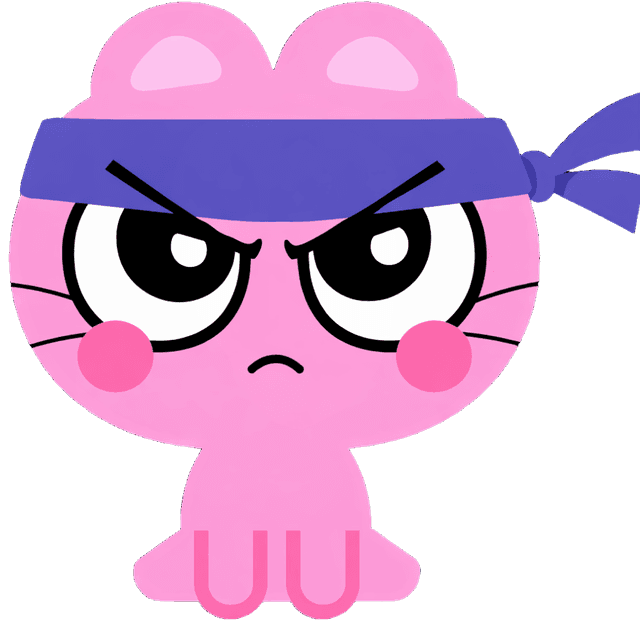 Cat character looking determined